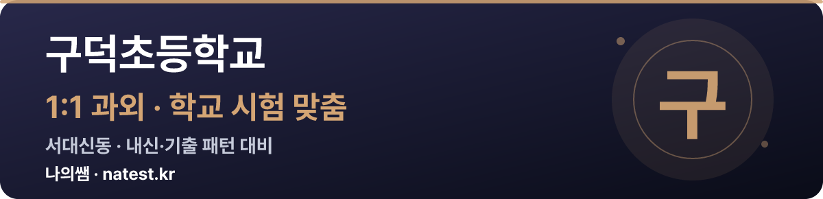 구덕초등학교 1:1 과외 — 학교 시험·내신 맞춤