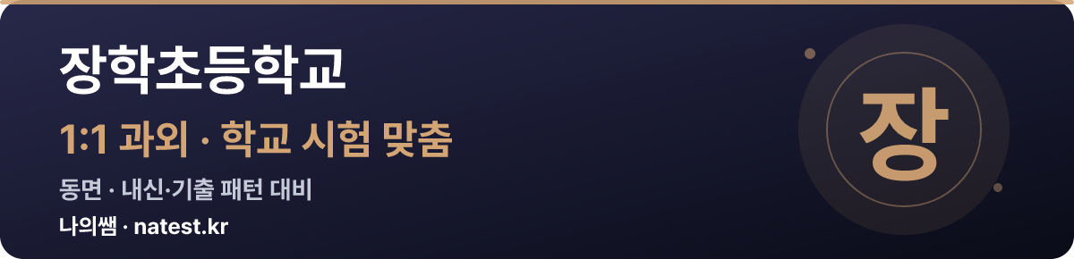 장학초등학교 1:1 과외 — 학교 시험·내신 맞춤