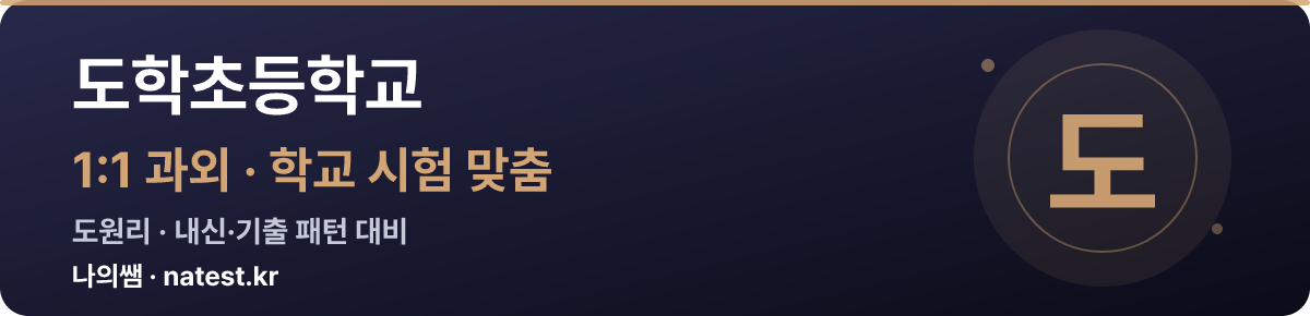 도학초등학교 1:1 과외 — 학교 시험·내신 맞춤