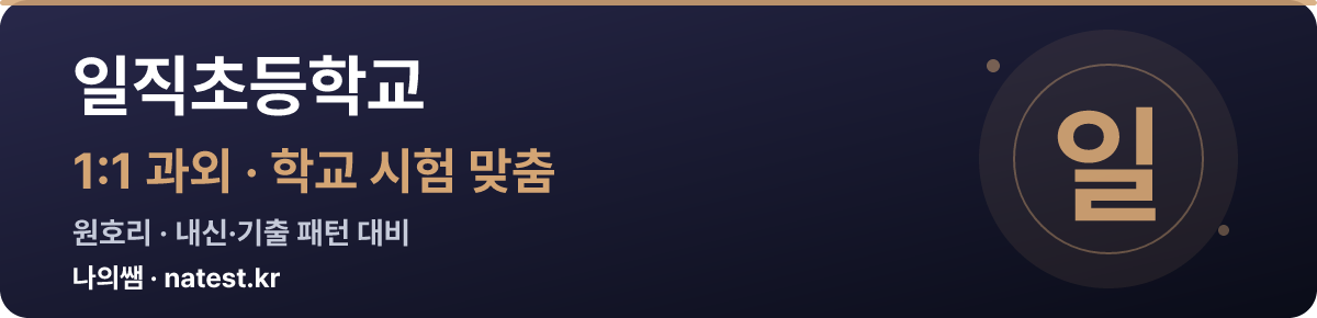 일직초등학교 1:1 과외 — 학교 시험·내신 맞춤