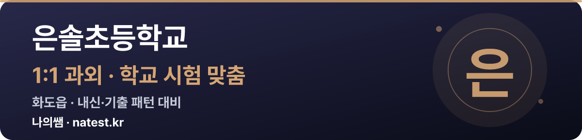 은솔초등학교 1:1 과외 — 학교 시험·내신 맞춤
