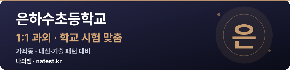 은하수초등학교 1:1 과외 — 학교 시험·내신 맞춤