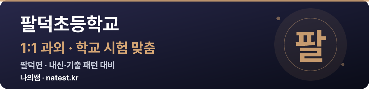 팔덕초등학교 1:1 과외 — 학교 시험·내신 맞춤