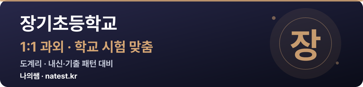 장기초등학교 1:1 과외 — 학교 시험·내신 맞춤